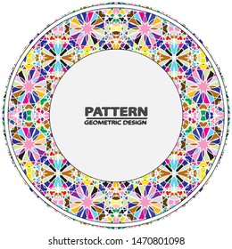 Circle ornament. Round frame, rosette. Round pattern, vector.