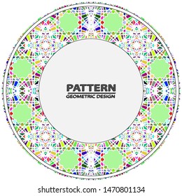 Circle ornament. Round frame, rosette. Round pattern, vector.
