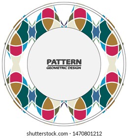 Circle ornament. Round frame, rosette. Round pattern, vector.