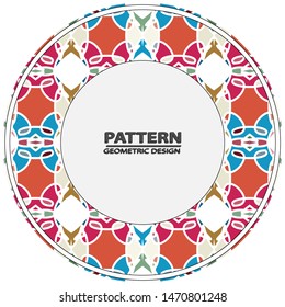 Circle ornament. Round frame, rosette. Round pattern, vector.