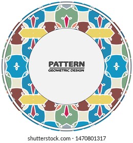 Circle ornament. Round frame, rosette. Round pattern, vector.