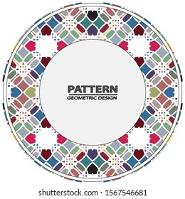 Circle ornament. Round frame, rosette. Round pattern, vector.
