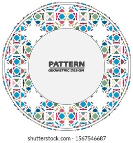Circle ornament. Round frame, rosette. Round pattern, vector.