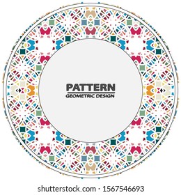 Circle ornament. Round frame, rosette. Round pattern, vector.