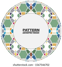 Circle ornament. Round frame, rosette. Round pattern, vector.