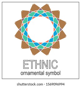 Circle ornament. Round frame, rosette. Round pattern, vector.