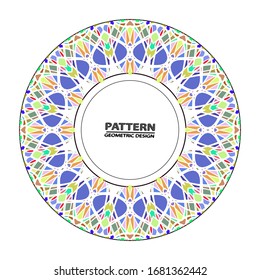 Circle ornament. Round frame, rosette. Native round pattern, vector.
