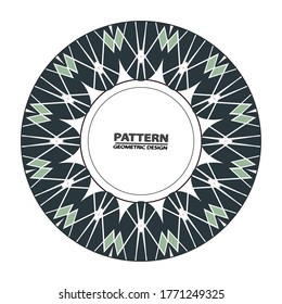 Circle ornament. Round frame, rosette. Round pattern, vector.