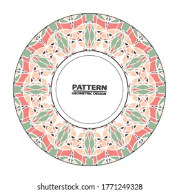 Ornamento de círculo. Marco redondo, rosette. Patrón redondo, vector.
