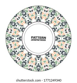 Circle ornament. Round frame, rosette. Round pattern, vector.