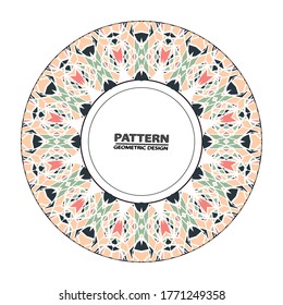 Circle ornament. Round frame, rosette. Round pattern, vector.