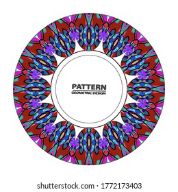 Ornamento de círculo. Marco redondo, rosette. Patrón redondo, vector.