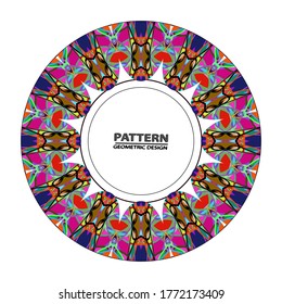 Circle ornament. Round frame, rosette. Round pattern, vector.
