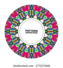 Circle ornament. Round frame, rosette. Round pattern, vector.