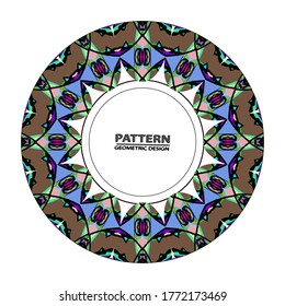 Circle ornament. Round frame, rosette. Round pattern, vector.