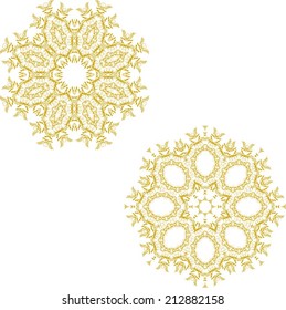 Circle ornament, round lace, abstract flower, pattern vector