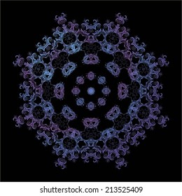 Circle ornament, round lace, abstract flower, pattern vector