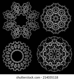 Circle ornament, round lace, abstract flower, pattern vector