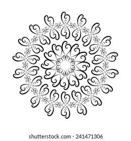 Circle ornamental black frame. Vector