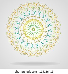 Circle ornamental floral design element vector illustration