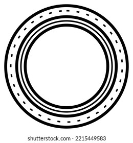 circle outline pattern border frame