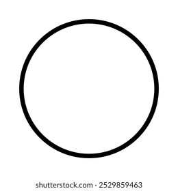 Circle outline shape template isolated on white background. Vector illustration.