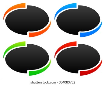 Circle, oval, ellipse design elements / backgrounds. vector graphic