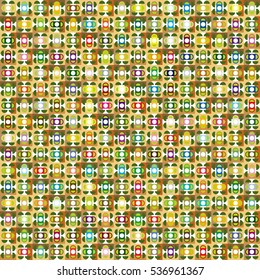 circle and oval mark tile, warm color - Geometric seamless pattern