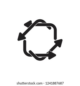 circle overlapping arrows symbol vector 