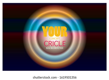 Circle of overlapping colors featured in the background and black letters in the middle.