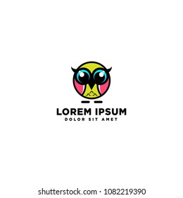 circle owl logo template vector editable