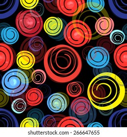 Circle, paint, colored, coils, seamless, pattern