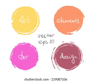 Circle paint drop set for design - four elements pastel color