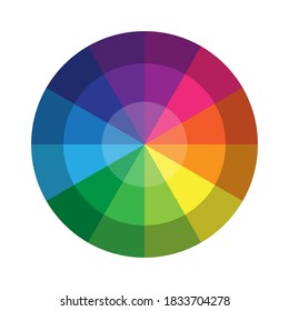 Circle Palette Of Colors. Multicolored Wheel With A Gradient. Rainbow Mix. Vector Illustration.