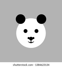 Circle panda face logo with gray background