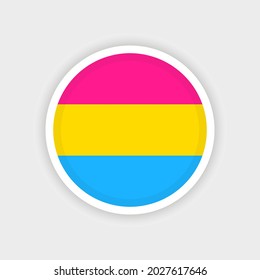 Bandera pansexual circular con fondo blanco