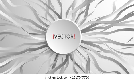 Circle paper banners with drop shadow and wave tape