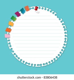 Circle paper with bookmark