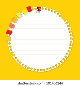 Circle Paper with Bookmark Vector