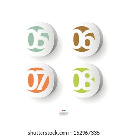 Circle paper cut infographics options number banner template. 