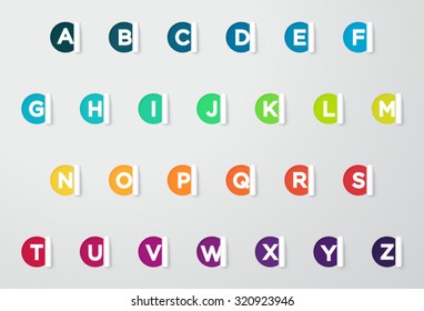 Circle Paper Cut Out Notes With Colorful Letters Of The Alphabet

