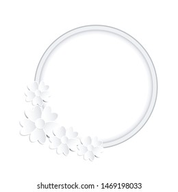 Circle paper frame with paper flowers