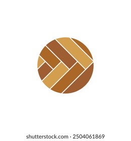 Diseño de icono de Vector de logotipo laminado de suelo de parquet circular