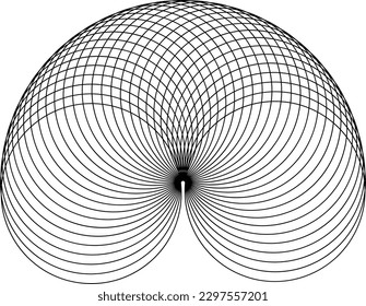 Circle pattern abstract wireframe icon element on a dark background, easily editable wireframe icon vector art illustration