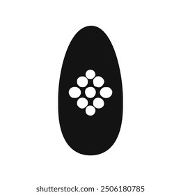 circle pattern black nail art beauty vector illustration template design