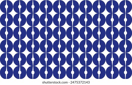 Circle pattern of Blue and dark blue, repeat, replete pattern, endless pattern design for fabric printing, vertical column strip ring