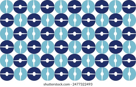 Circle pattern of Blue and dark blue, repeat, replete pattern, endless pattern design for fabric printing, checkerboard blocks ring