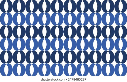 Circle pattern of Blue and dark blue, repeat, replete pattern, endless pattern design for fabric printing, horizontal row strip ring
