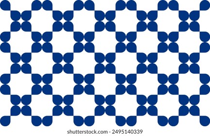 Circle pattern of Blue dot, repeat, replete pattern, endless pattern design for fabric printing, checkerboard blocks 