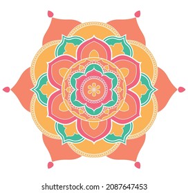 Circle Pattern colorful Mandala. Decorative Ornament